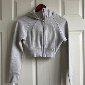 lululemon athletica Light Gray Zip-Up Crop Hoodie